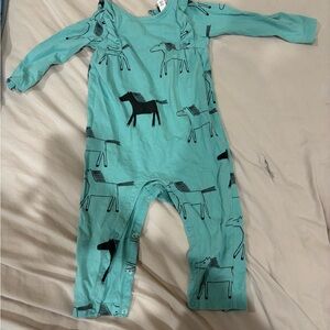Aqua Horse Print Kids One Piece